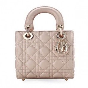 Lady Dior Bag Nano Bag Apricot Original Leather D44552 Gold VS08233