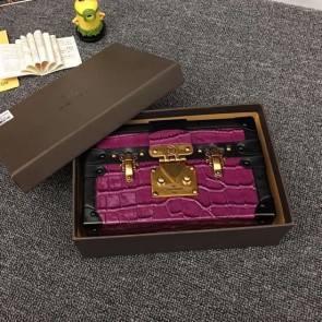 Louis Vuitton Crocodile Brillant Petite Malle N91994 Purple VS01037