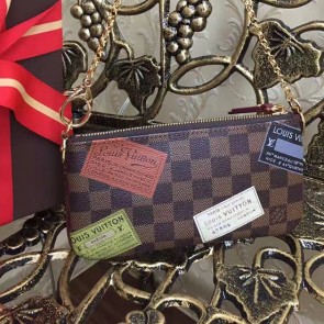 Louis Vuitton Damier Ebene Canvas Trunks Labels Pochette Milla N63080 VS05964