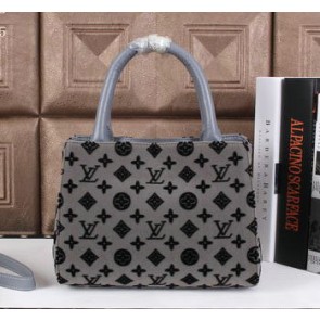 Louis Vuitton Flannelette Leather Tote Bag M03639 Grey VS06446