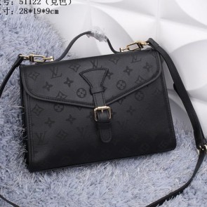 Louis Vuitton Litchi Leather GERMAIN Bag M51122 Black VS05675