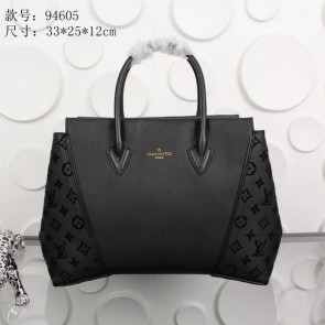 Louis Vuitton Monogram Calfskin Leather Bag W PM M94605 Black VS05527