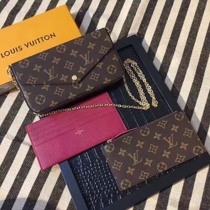 Louis Vuitton Monogram Canvas Felicie Chain Wallet M61276 VS07619