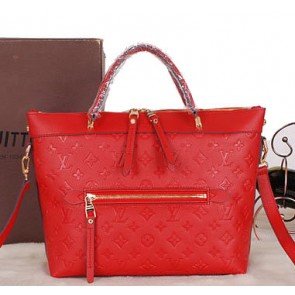 Louis Vuitton Monogram Empreinte Bastille MM Tote Bags M41168 Red VS07563