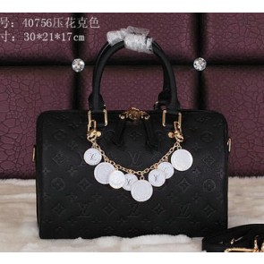 Louis Vuitton Monogram Empreinte Speedy BANDOULIERE 30 Bag M40756 Black VS06979