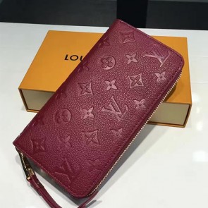 Louis Vuitton Monogram Empreinte Zippy Long Wallet Burgundy M60571 VS05434