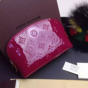 Louis Vuitton Monogram Vernis Cosmetic Pouch Burgundy M91495 VS06760