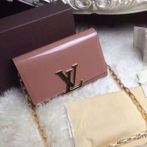 Louis Vuitton Patent Calfskin Chain Louise GM Rose Ballerine M94425 VS01574