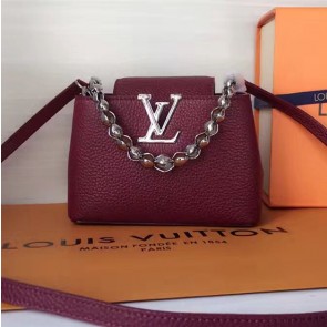 Louis Vuitton Taurillon Leather Capucines Mini Chain Fuchsia M42935 VS09294