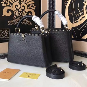 Louis Vuitton Taurillon Leather Capucines PM Black M48864 VS06653