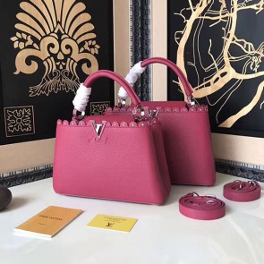 Louis Vuitton Taurillon Leather Capucines PM Rose M48864 VS06476
