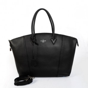 Louis Vuitton Veau Cachemire LOCKIT MM M94595 Black VS07820