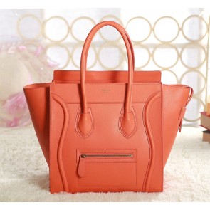 Luxury Celine Micro Luggage 3307 in Orange Original Leather YD VS06336