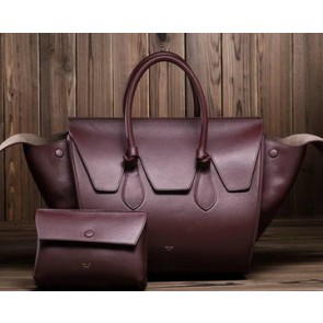 Luxury Celine Tie Nano Top Handle Bags Original Leather C3052 Burgundy VS02344