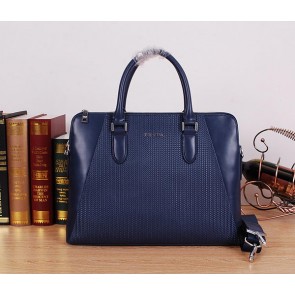 Luxury Imitation Prada Original Leather Briefcase P285871 Royal VS05176