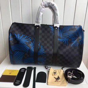 Luxury Louis Vuitton Damier Graphite Canvas Keepall Bandouliere 45 N41700 VS06226