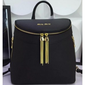 Luxury miu miu Backpack Calfskin Leather M0823 Black VS08182
