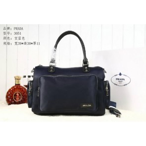Luxury Prada Tssuto Boston Bag BN3051 Royal VS07653