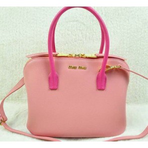 miu miu Madras Goat Leather Top Handle Bag RL0097 Pink VS07480