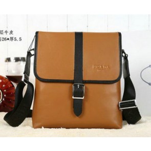 Prada Calfskin Leather Messenger Bag P88091 Wheat VS03013