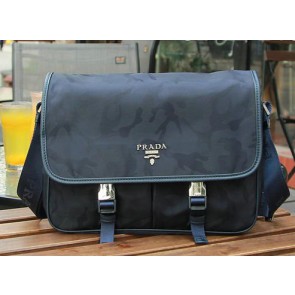 Prada Nylon Fabric Messenger Bag VA0768 Royal VS09874