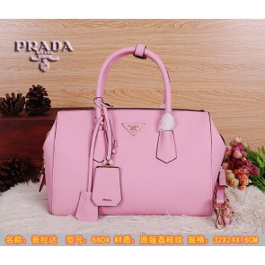 Prada Original Grainy Leather Boston Bags BN6804 Pink VS06068
