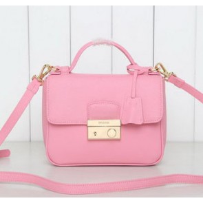 Prada Saffiano Leather Flap Bag BN0960 Pink VS06646
