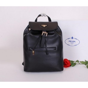 Prada Soft Calf Leather Backpack BZ032L Black VS07030