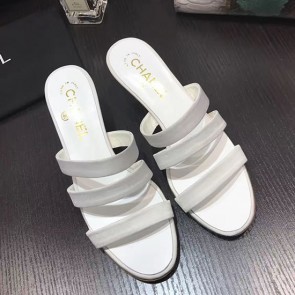 Replica 1:1 Chanel Silk Slide White C080202 VS02399