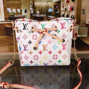 Replica Best Louis Vuitton Monogram Multicolore Bow Bag M40525 White VS08113