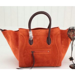 Replica Celine Luggage Phantom Bag Nubuck Leather 99013 Orange VS00470