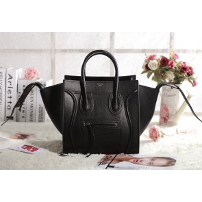 Replica Celine Luggage Phantom Square Tote Bag 3341 in Black Original Import Palm Skin Leather VS05345