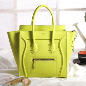 Replica Celine Micro Luggage 3307 in Apple Yellow Original Leather VS09689