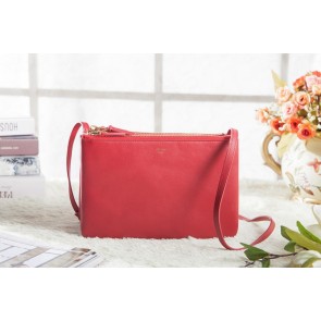 Replica Celine Small Trio Crossbody Bag 3001 in Red Original Calfskin Leather VS06871