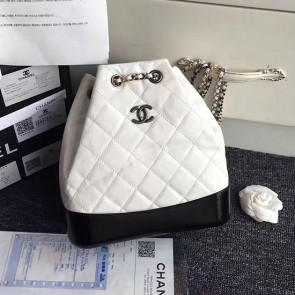Replica Chanel Chanel's Gabrielle Backpack White and Black A94485 VS06686
