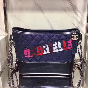 Replica Chanel Chanel's Gabrielle Hobo Bag Navy Blue & Black A93824 VS05505