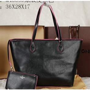 Replica Designer Louis Vuitton Veau Soie FLORE GM Bag M48858 Black VS06804