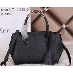 Replica Dior ADDICT Bag Two-Tone Calfskin Leather D8800 Black VS04266