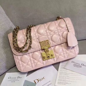 Replica Dior Dioraddict Flap Bag In Pink Cannage Lambskin D240601 VS07129