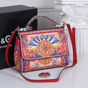 Replica Dolce&Gabbana Medium Sicily Bag In Printed Dauphine Leather BB6003AB VS06577