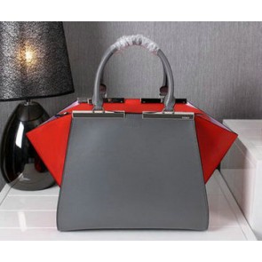 Replica Fashion Fendi 3Jours Tote Bag Calfskin Leather F1131 Orange&Grey VS08207