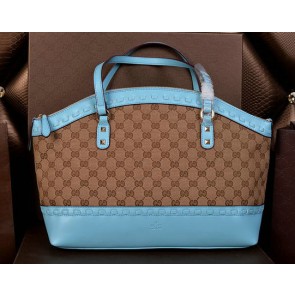 Replica Fashion Gucci Laidback Crafty Canvas Top Handle Bags 339002 Blue VS05676