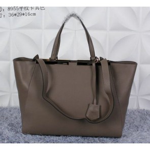 Replica Fendi 2Jours Shoulder Bag Calfskin Leather F8955 Khaki VS07516