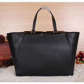 Replica Fendi 2Jours Tote Bag Calfskin Leather FD6062 Black VS06677