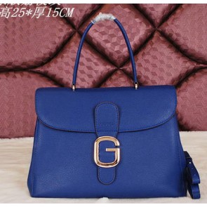Replica Gucci Grainy Leather Tote Bag G3526 Blue VS09353