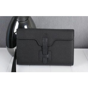 Replica Hermes Jige Clutch Bag Calfskin Leather HQ8059 Black VS05862