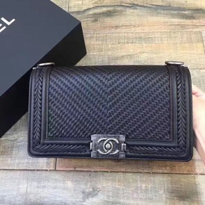 Replica High Quality Chanel Braided Calfskin Boy Chanel Bag Black A67086 VS05259