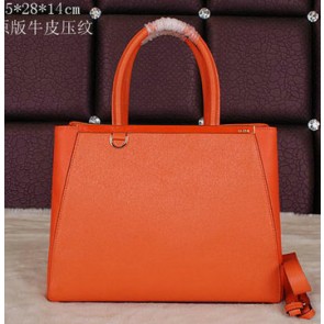 Replica High Quality Fendi 2Jours Tote Bag Original Leather 8B8934L Orange VS01417