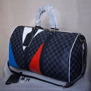 Replica Louis Vuitton Damier Cobalt Canvas Keepall Bandouliere 45 Regatta N41617 VS09747