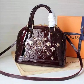 Replica Louis Vuitton Monogram Vernis Alma BB Rose Amarante M90989 VS09384